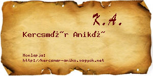 Kercsmár Anikó névjegykártya