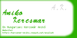 aniko kercsmar business card