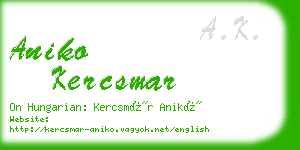 aniko kercsmar business card